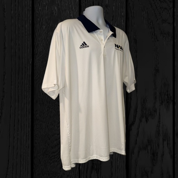 Adidas NAU Football Coaches Polo White-Navy  Men’s 3XL – Climalite, New w/ Tags - Picture 3 of 15